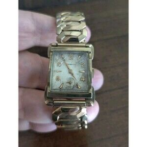 VINTAGE MENS BENRUS WRISTWATCH 10k Gold Plated 17 Jewels MODEL B01 AS IS